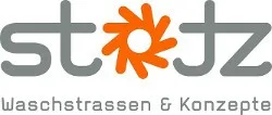 Stotz logo with an orange sunburst motif and the words "Waschstrassen & Konzepte" underneath.