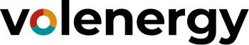 Volenergy logo with a colorful circular motif in the letter "o".